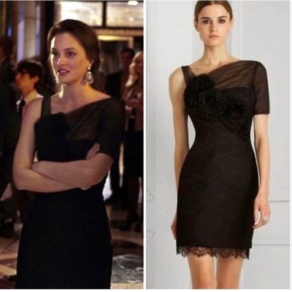BCBG MaxAzria “Rosette” Black Dress Blair Waldorf 10 - Picture 5 of 5